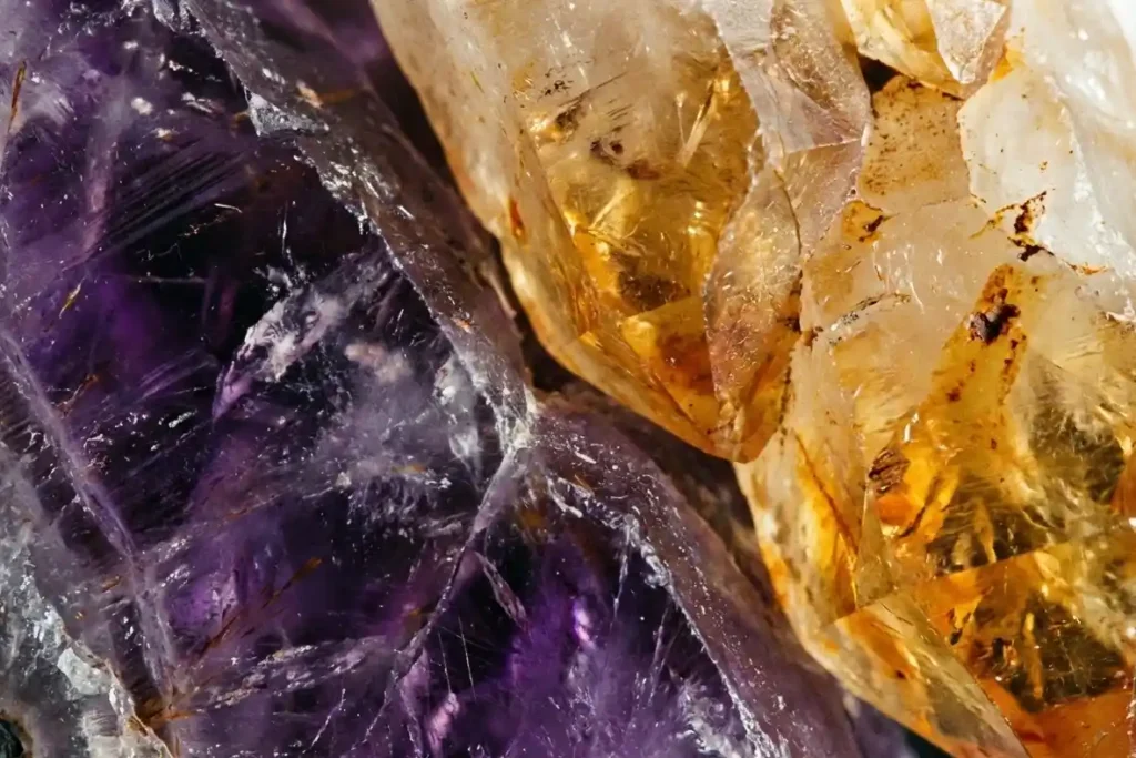 authentic chakra stones closeup showing natural crystal patterns and healing properties