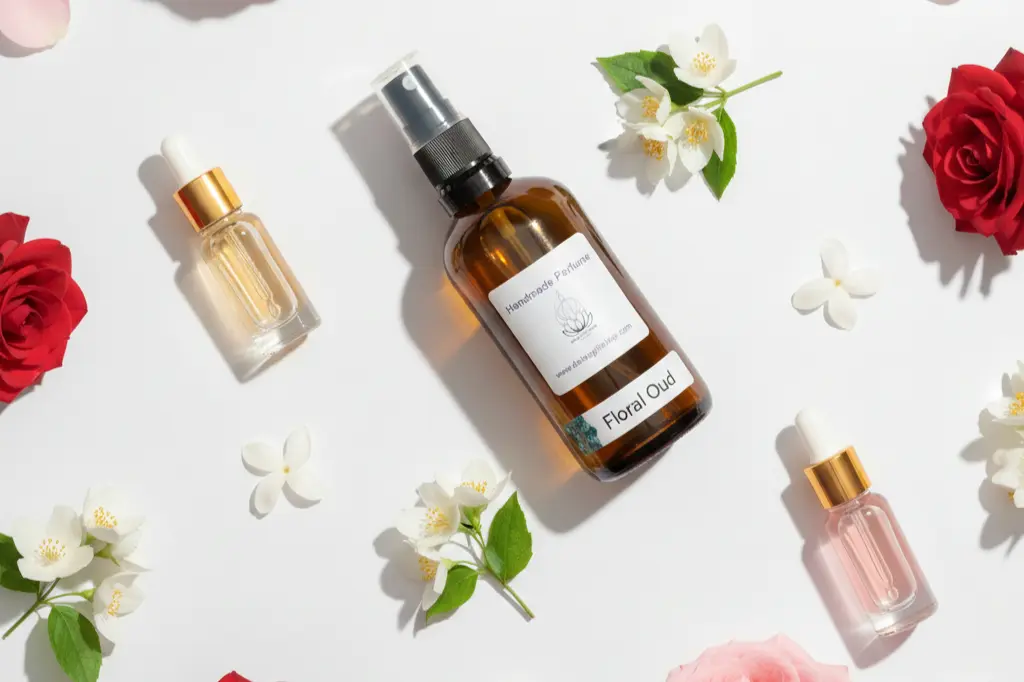 Fresh rose and jasmine flowers representing the floral notes in best floral oud perfume UK