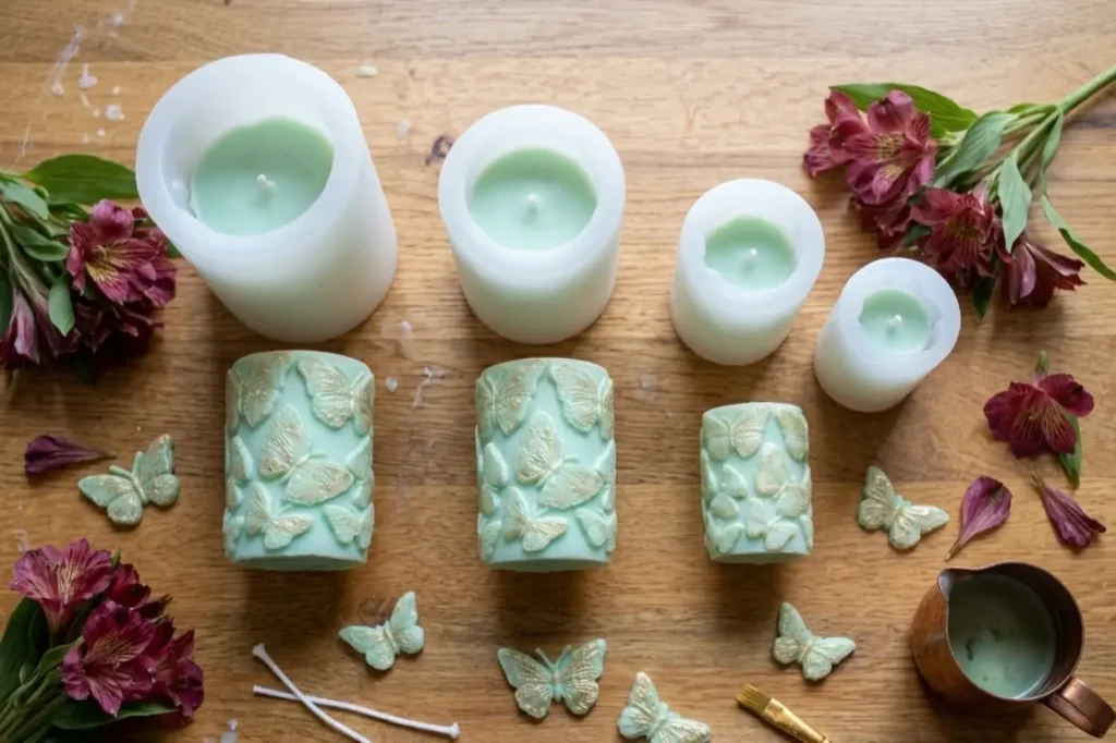 Butterfly silicon candle mould collection for DIY candle making