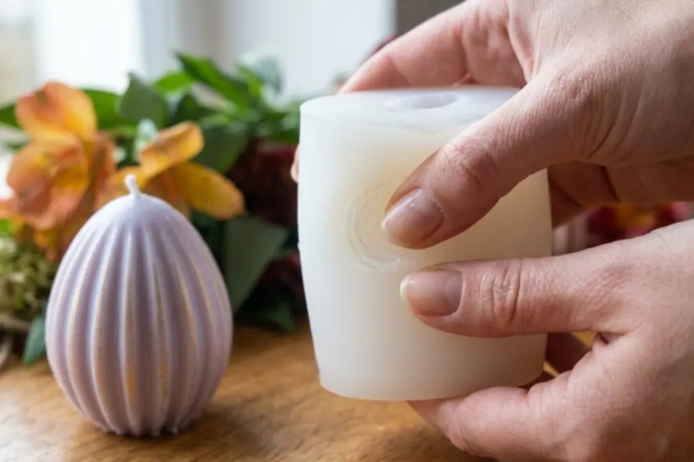 egg silicone candle mold flexible easy release design for beginners
