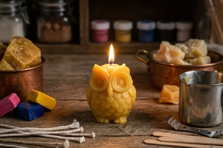 Owl Silicone Candle Mould used to create a detailed 3D owl candle for DIY resin and wax art