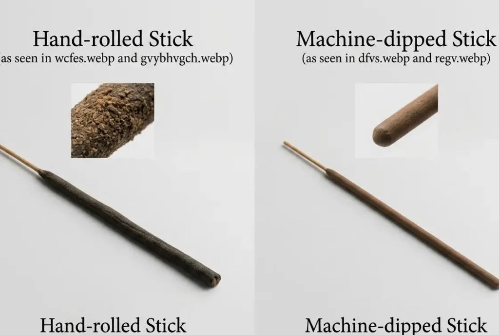 hand-rolled vs machine-made sandalwood incense sticks