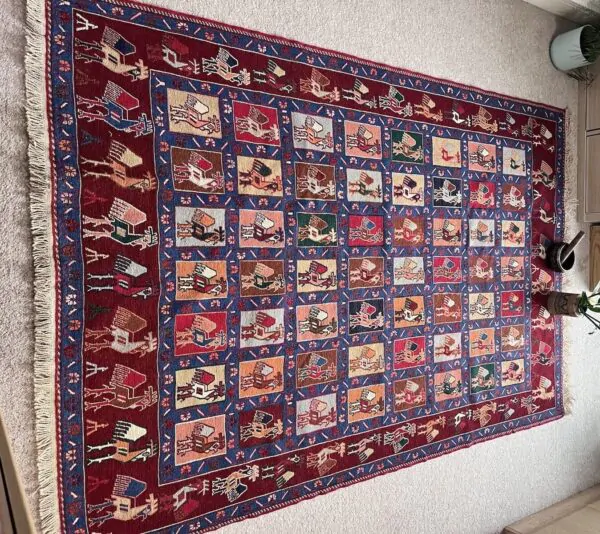 Hand Made 100% Wool kilim rug | Size 127cm x 200cm