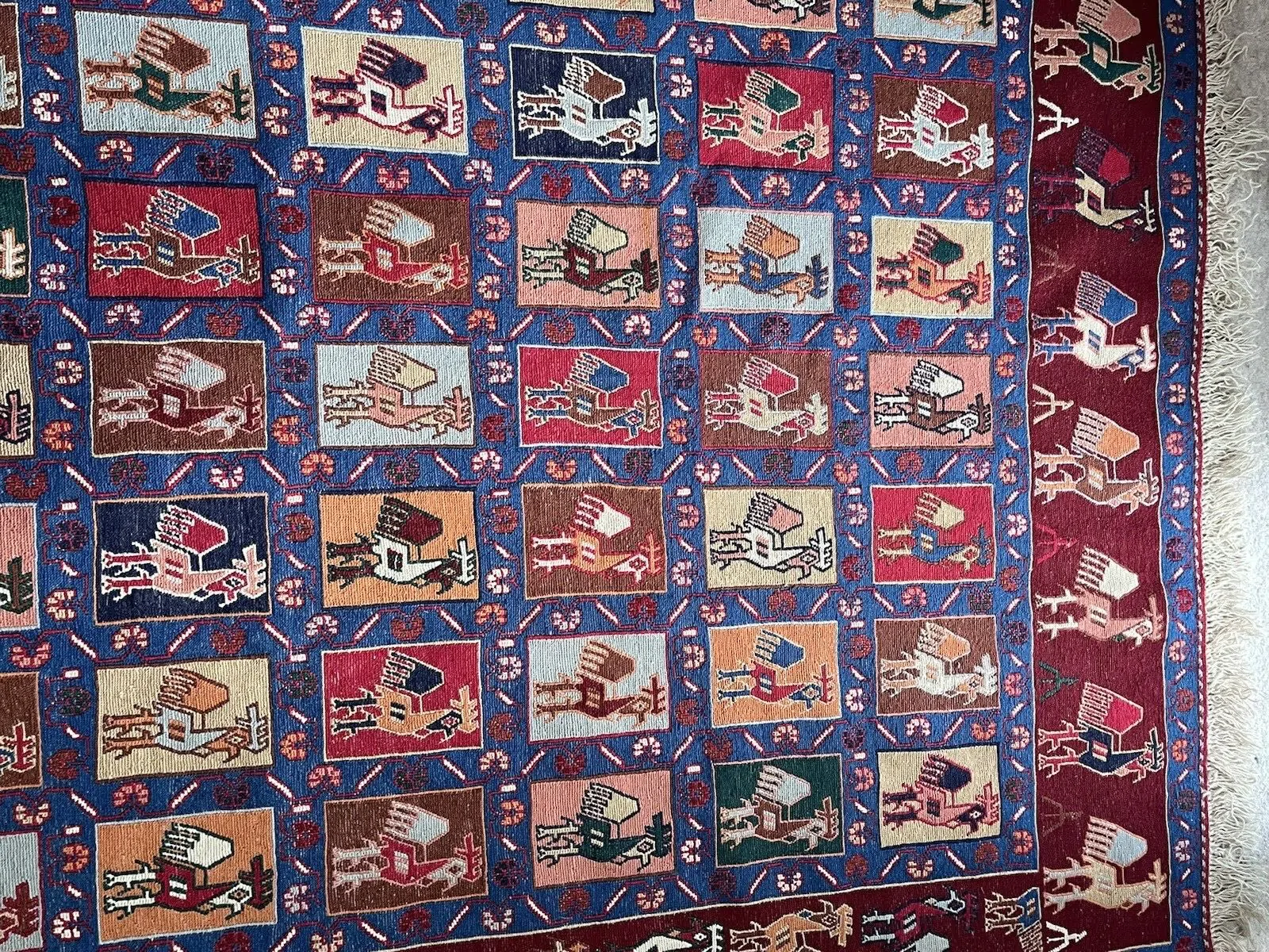 Hand Made 100% Wool kilim rug | Size 127cm x 200cm - Image 3