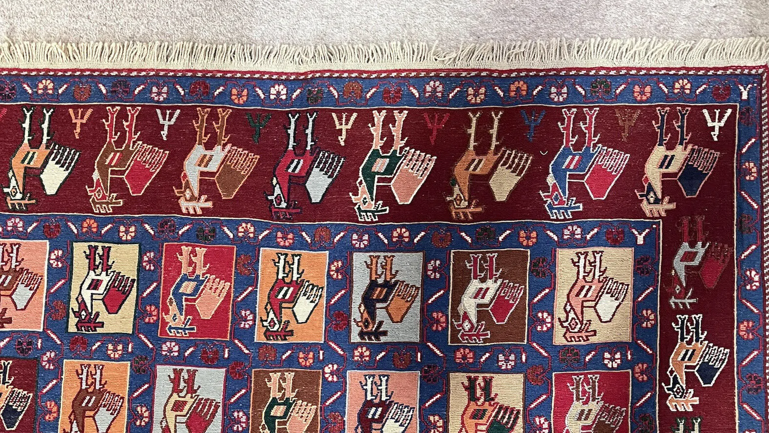 Hand Made 100% Wool kilim rug | Size 127cm x 200cm - Image 4