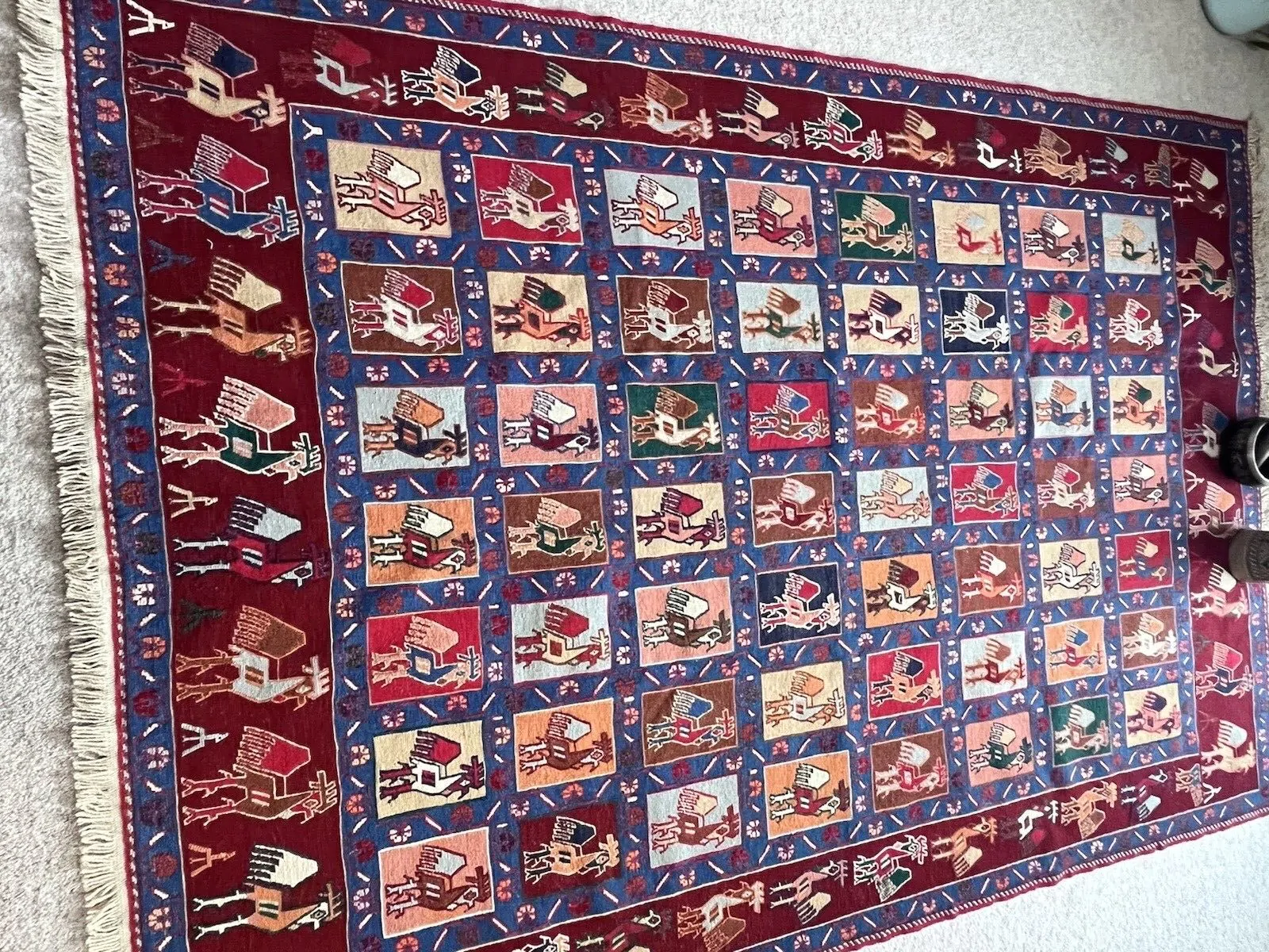 Hand Made 100% Wool kilim rug | Size 127cm x 200cm - Image 5