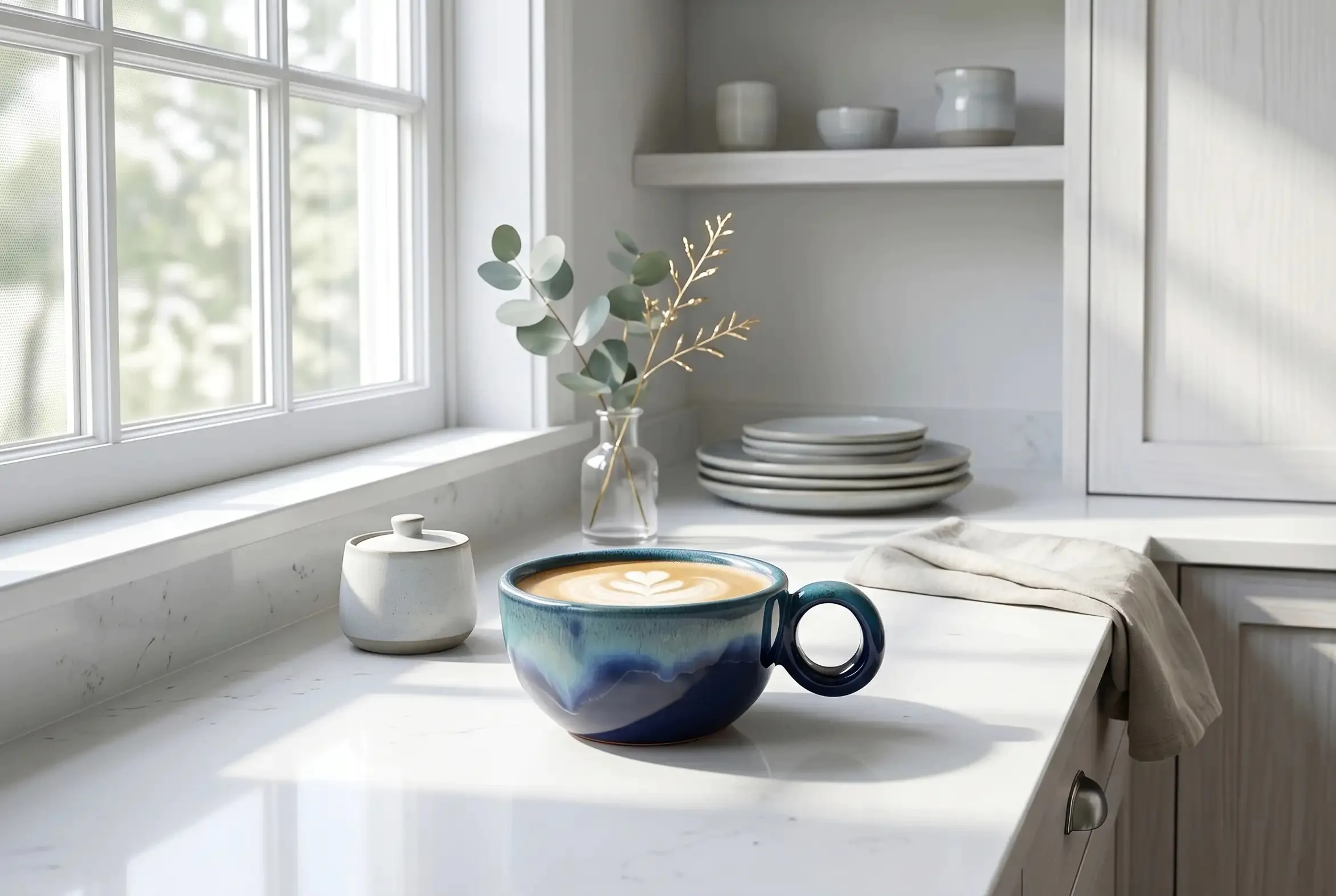 Handmade flat white cup - Image 2