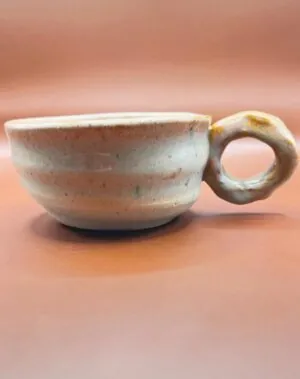 Handmade earth ware flat white mug/ cup