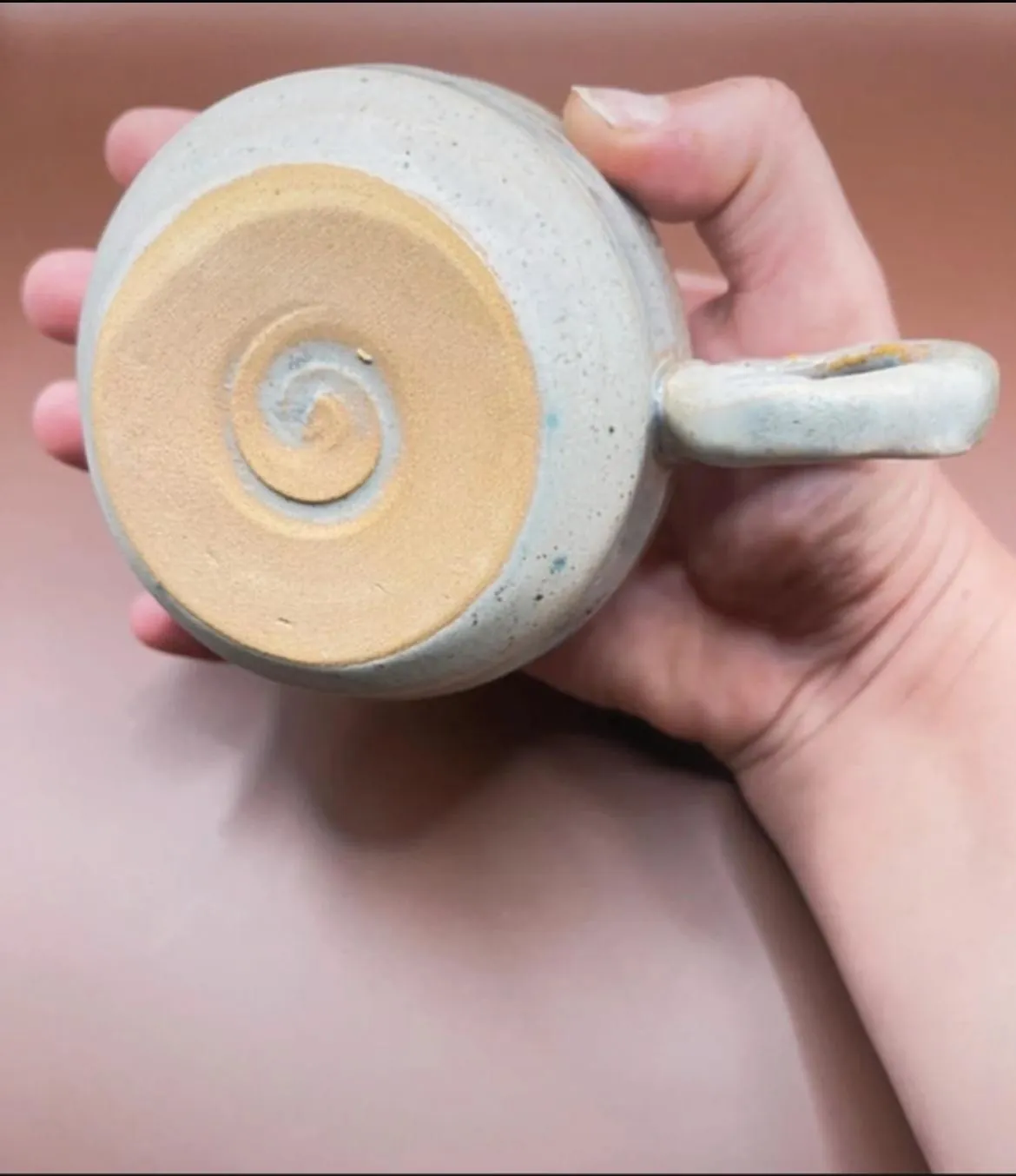 Handmade earth ware flat white mug/ cup - Image 2